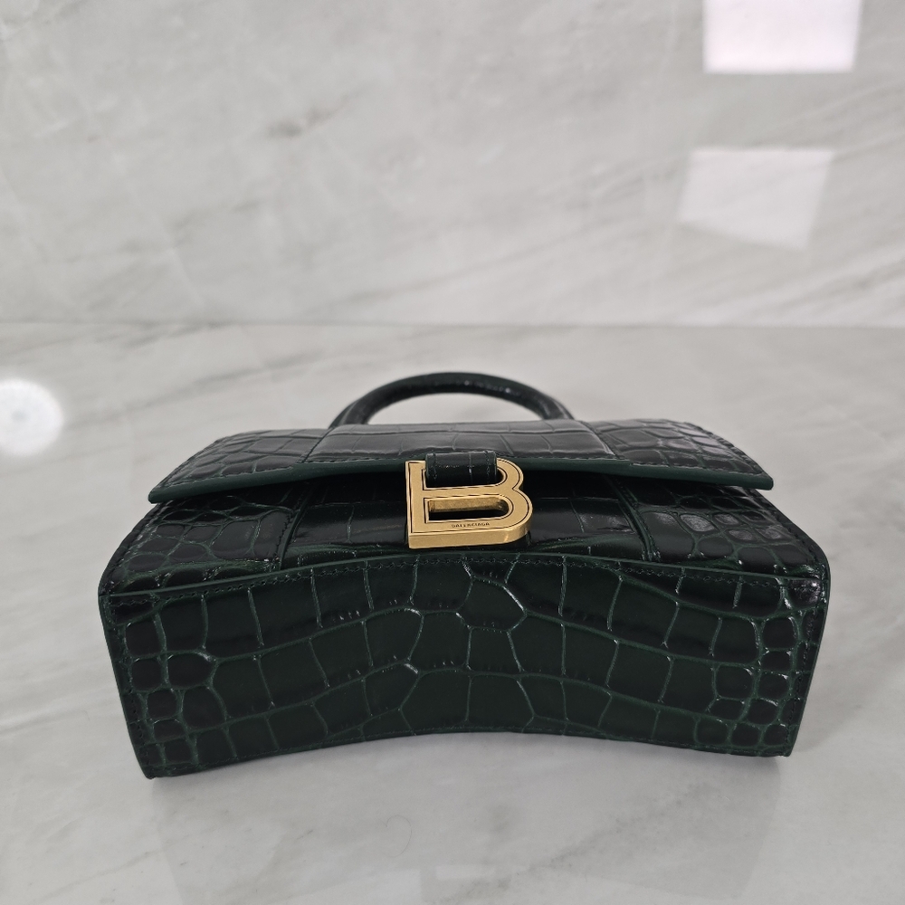 Balenciaga Green Crocodile-Embossed Handbag - Picture 7 of 11